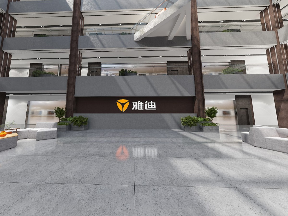 雅迪无锡总部大厅720度全景效果图（地面月光石效果）